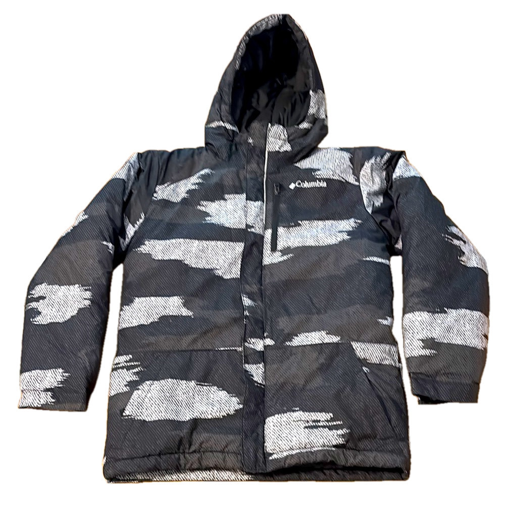 Columbia Black and Gray Puffer Jacket with Hood